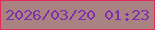 文字の大きさ：2、枠の色：e32c58、背景の色：a88381、文字の色：802eac 無料ブログパーツのブログ時計