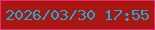 文字の大きさ：1、枠の色：e32d77、背景の色：a91710、文字の色：15add9 無料ブログパーツのブログ時計