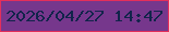 文字の大きさ：5、枠の色：e32f5b、背景の色：76378c、文字の色：12244b 無料ブログパーツのブログ時計