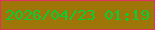 文字の大きさ：5、枠の色：e33163、背景の色：9e7607、文字の色：09cd36 無料ブログパーツのブログ時計