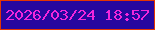 文字の大きさ：1、枠の色：e33501、背景の色：26079f、文字の色：f226dc 無料ブログパーツのブログ時計