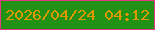 文字の大きさ：4、枠の色：e33982、背景の色：219215、文字の色：de9902 無料ブログパーツのブログ時計