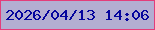 文字の大きさ：5、枠の色：e33d7b、背景の色：b3aed2、文字の色：05059d 無料ブログパーツのブログ時計