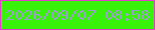 文字の大きさ：2、枠の色：e33dcd、背景の色：39f20a、文字の色：9b9dcf 無料ブログパーツのブログ時計