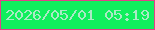 文字の大きさ：1、枠の色：e34089、背景の色：10ef5d、文字の色：aaeac5 無料ブログパーツのブログ時計