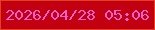 文字の大きさ：5、枠の色：e34222、背景の色：c30011、文字の色：ef61cf 無料ブログパーツのブログ時計