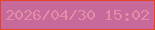 文字の大きさ：2、枠の色：e34327、背景の色：c7699a、文字の色：df8ea6 無料ブログパーツのブログ時計