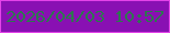 文字の大きさ：1、枠の色：e343e9、背景の色：8910b3、文字の色：2d774f 無料ブログパーツのブログ時計
