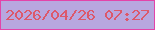 文字の大きさ：2、枠の色：e344a9、背景の色：b8a7df、文字の色：dc586b 無料ブログパーツのブログ時計