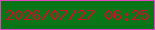 文字の大きさ：2、枠の色：e344c1、背景の色：0a7517、文字の色：c8102d 無料ブログパーツのブログ時計