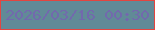 文字の大きさ：2、枠の色：e34540、背景の色：618a97、文字の色：7269ad 無料ブログパーツのブログ時計