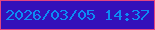 文字の大きさ：5、枠の色：e34581、背景の色：3410ba、文字の色：0c8bf4 無料ブログパーツのブログ時計