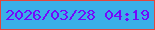 文字の大きさ：2、枠の色：e3463c、背景の色：3aafe8、文字の色：7309fb 無料ブログパーツのブログ時計