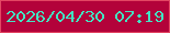 文字の大きさ：2、枠の色：e34763、背景の色：b3023a、文字の色：42e4c3 無料ブログパーツのブログ時計
