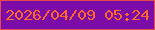文字の大きさ：4、枠の色：e34b4e、背景の色：7b0ca8、文字の色：fd682a 無料ブログパーツのブログ時計