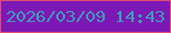 文字の大きさ：4、枠の色：e34d72、背景の色：7c18b5、文字の色：409cb6 無料ブログパーツのブログ時計