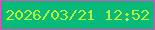 文字の大きさ：5、枠の色：e34dbf、背景の色：07ba7a、文字の色：b6f433 無料ブログパーツのブログ時計