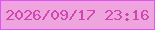 文字の大きさ：1、枠の色：e351fb、背景の色：eea5de、文字の色：d045b0 無料ブログパーツのブログ時計