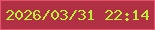 文字の大きさ：2、枠の色：e3546a、背景の色：b23043、文字の色：bcf039 無料ブログパーツのブログ時計