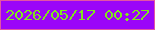 文字の大きさ：1、枠の色：e354a4、背景の色：9b05f8、文字の色：80e51e 無料ブログパーツのブログ時計