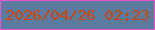 文字の大きさ：4、枠の色：e354d0、背景の色：5b7b9f、文字の色：cc4402 無料ブログパーツのブログ時計