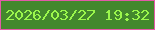 文字の大きさ：1、枠の色：e35aa8、背景の色：43882d、文字の色：9bf74c 無料ブログパーツのブログ時計