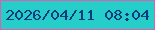 文字の大きさ：1、枠の色：e35dad、背景の色：25cec9、文字の色：0a3b7d 無料ブログパーツのブログ時計