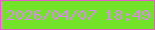 文字の大きさ：5、枠の色：e35ec6、背景の色：72e328、文字の色：d98aea 無料ブログパーツのブログ時計