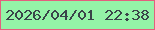 文字の大きさ：5、枠の色：e35f7e、背景の色：94f3a7、文字の色：3a4549 無料ブログパーツのブログ時計