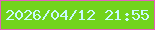 文字の大きさ：2、枠の色：e360bc、背景の色：72d31c、文字の色：c8fafe 無料ブログパーツのブログ時計