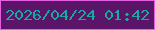 文字の大きさ：3、枠の色：e360e1、背景の色：5a1568、文字の色：19a99e 無料ブログパーツのブログ時計