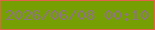 文字の大きさ：3、枠の色：e36148、背景の色：769f03、文字の色：8e7381 無料ブログパーツのブログ時計