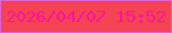 文字の大きさ：2、枠の色：e361cf、背景の色：f54255、文字の色：f9159b 無料ブログパーツのブログ時計
