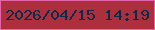 文字の大きさ：3、枠の色：e365a8、背景の色：ad2e3c、文字の色：0a2c49 無料ブログパーツのブログ時計