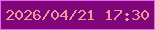 文字の大きさ：1、枠の色：e366f3、背景の色：800578、文字の色：ec9a9e 無料ブログパーツのブログ時計