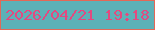 文字の大きさ：1、枠の色：e36857、背景の色：5cb1b7、文字の色：e24980 無料ブログパーツのブログ時計