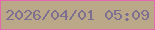 文字の大きさ：5、枠の色：e368ad、背景の色：bba889、文字の色：7d6f90 無料ブログパーツのブログ時計
