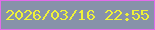 文字の大きさ：2、枠の色：e36cea、背景の色：8792a9、文字の色：eff239 無料ブログパーツのブログ時計