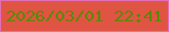 文字の大きさ：2、枠の色：e36db5、背景の色：e05443、文字の色：578a03 無料ブログパーツのブログ時計