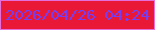 文字の大きさ：3、枠の色：e36edc、背景の色：e91836、文字の色：773df0 無料ブログパーツのブログ時計
