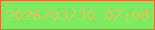 文字の大きさ：3、枠の色：e36f2b、背景の色：7cea63、文字の色：dec650 無料ブログパーツのブログ時計