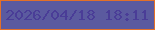文字の大きさ：1、枠の色：e37028、背景の色：5b5a9f、文字の色：4a3d97 無料ブログパーツのブログ時計