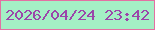 文字の大きさ：5、枠の色：e370a3、背景の色：a4efc5、文字の色：9b46aa 無料ブログパーツのブログ時計