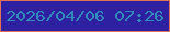文字の大きさ：3、枠の色：e37159、背景の色：2d21a2、文字の色：338bbc 無料ブログパーツのブログ時計