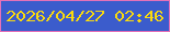 文字の大きさ：4、枠の色：e371b8、背景の色：3b5ccc、文字の色：f9da0e 無料ブログパーツのブログ時計