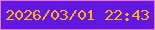 文字の大きさ：2、枠の色：e374dc、背景の色：6218e0、文字の色：feb114 無料ブログパーツのブログ時計