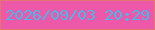 文字の大きさ：5、枠の色：e3766e、背景の色：ed58a9、文字の色：45b9ea 無料ブログパーツのブログ時計