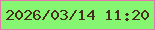 文字の大きさ：1、枠の色：e378ac、背景の色：85f572、文字の色：462f1c 無料ブログパーツのブログ時計