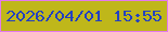 文字の大きさ：3、枠の色：e379ee、背景の色：bfb71a、文字の色：2341c1 無料ブログパーツのブログ時計