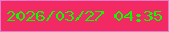 文字の大きさ：5、枠の色：e37bcc、背景の色：f22962、文字の色：14f703 無料ブログパーツのブログ時計